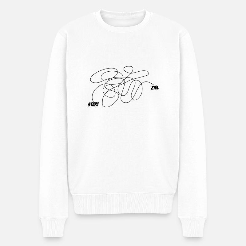 Start Ziel Lebensweg 1c - Männer Premium Bio Pullover - Weiß