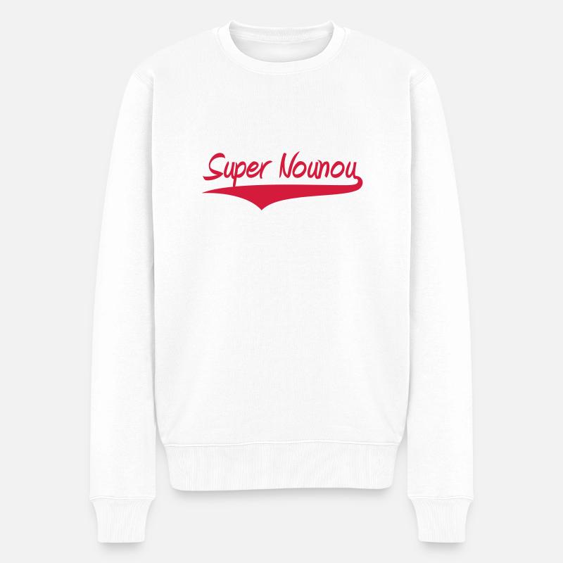 Super Nanny! - Männer Premium Bio Pullover - Weiß