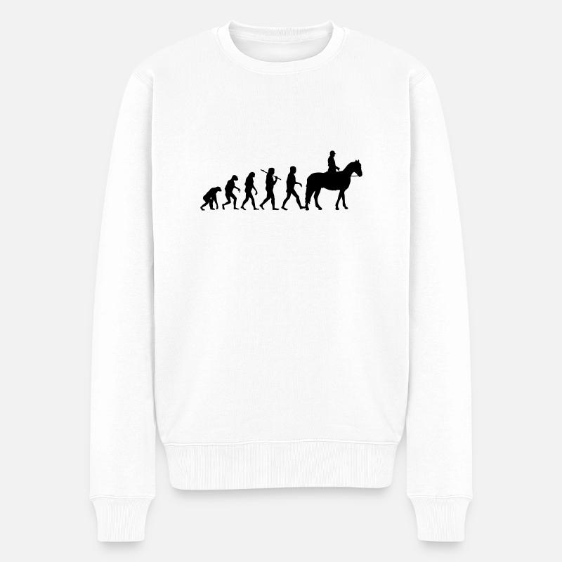 Evolution Horse Riding - Männer Premium Bio Pullover - Weiß