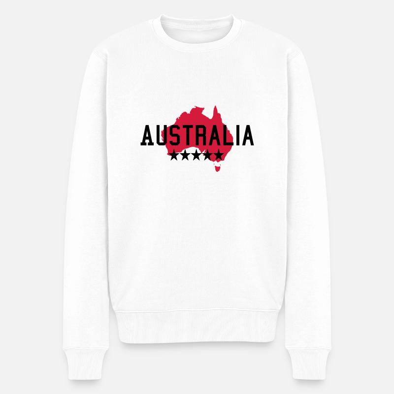 Australien - Männer Premium Bio Pullover - Weiß