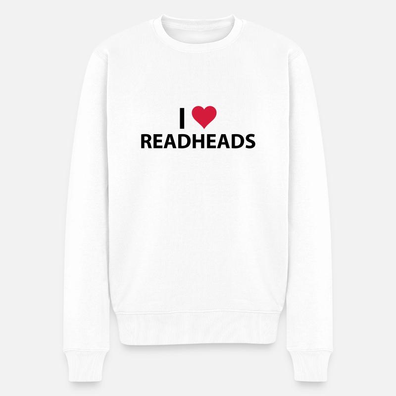 i_love_redheads - Männer Premium Bio Pullover - Weiß