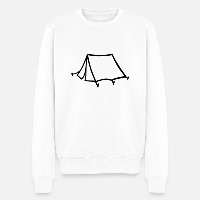 Zelt - Männer Premium Bio Pullover - Weiß