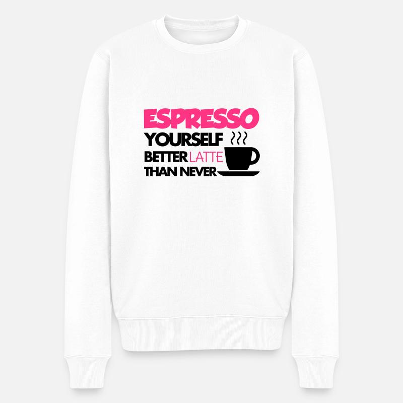 Coffee - Men's Premium Organic Jumper - white