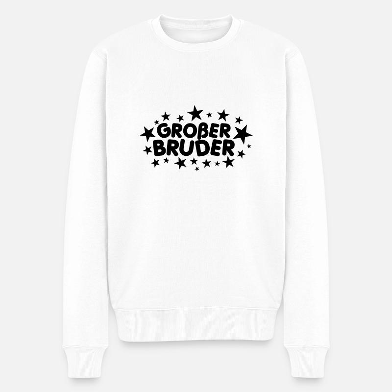 Großer Bruder - Männer Premium Bio Pullover - Weiß