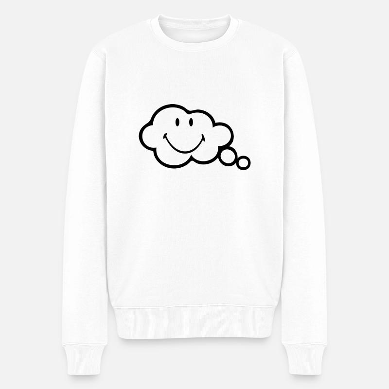 Smiley Think Bubble - Pull Premium bio Homme - blanc