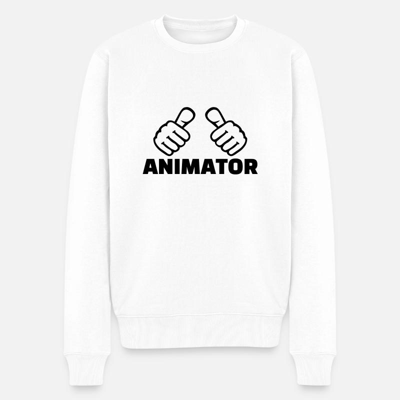 Animateur - Männer Premium Bio Pullover - Weiß