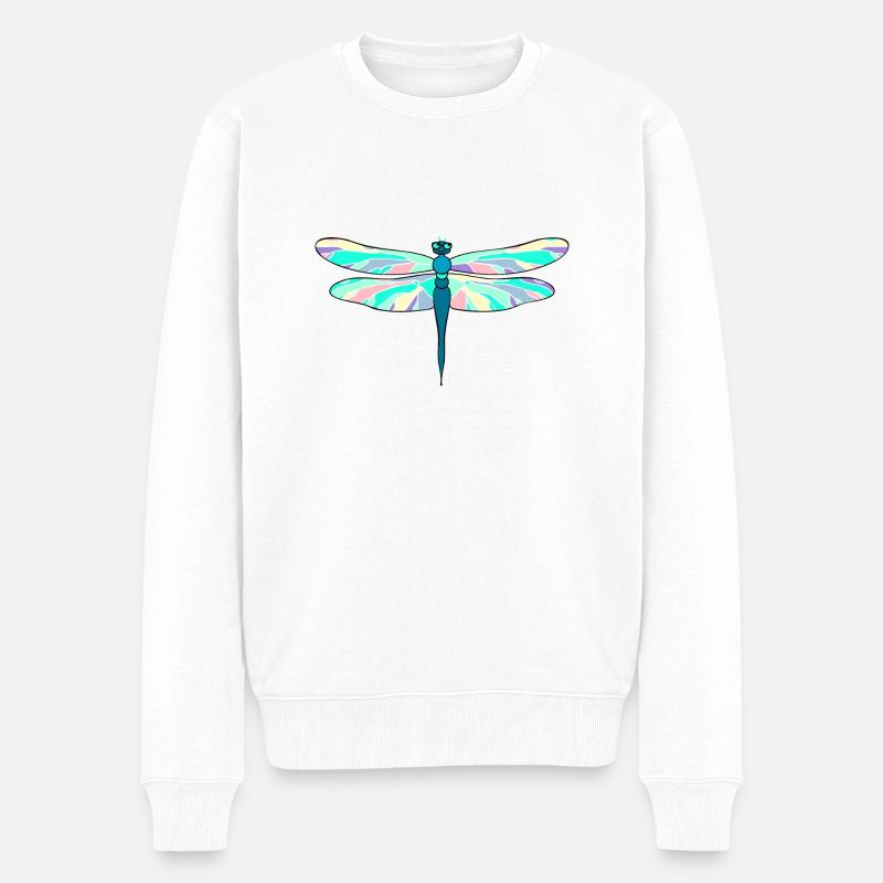 Libelle - Männer Premium Bio Pullover - Weiß