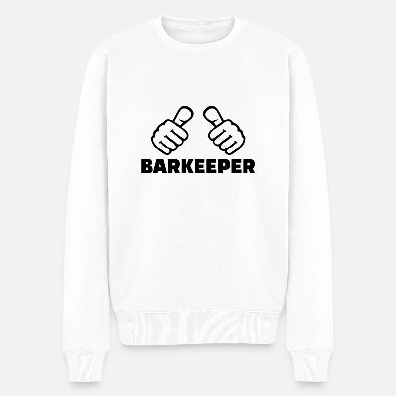 Barkeeper - Männer Premium Bio Pullover - Weiß