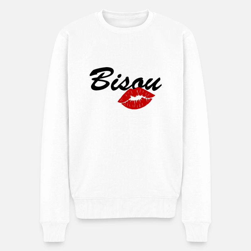 bisou / amour bébé / saint valentin - Pull Premium bio Homme - blanc
