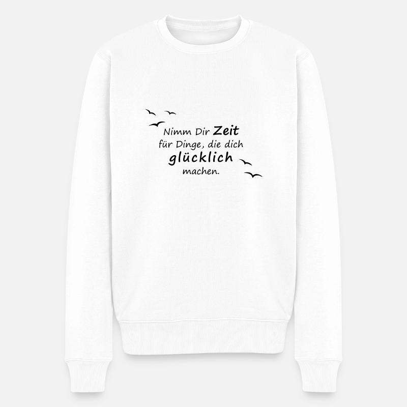 Nimm Dir Zeit - Männer Premium Bio Pullover - Weiß