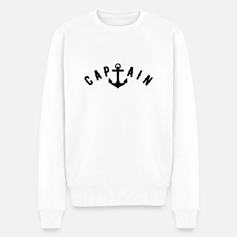 Capitaine Anchor T - Pull Premium bio Homme - blanc