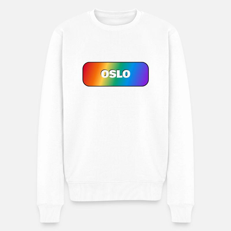 OSLO PRIDE REGENBOGEN - Männer Premium Bio Pullover - Weiß