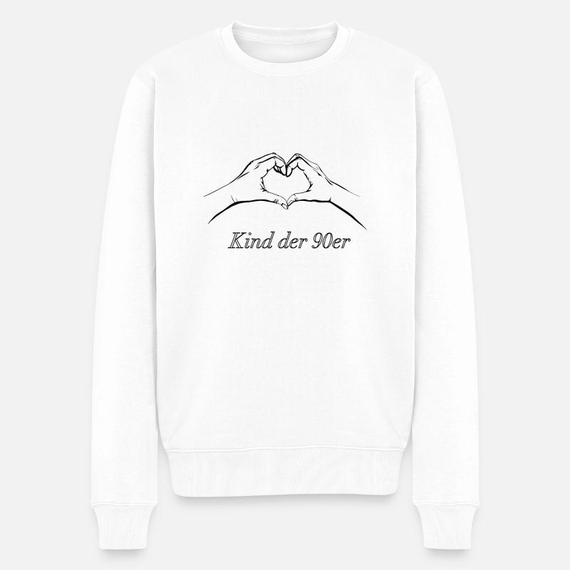Kind der 90er - Männer Premium Bio Pullover - Weiß