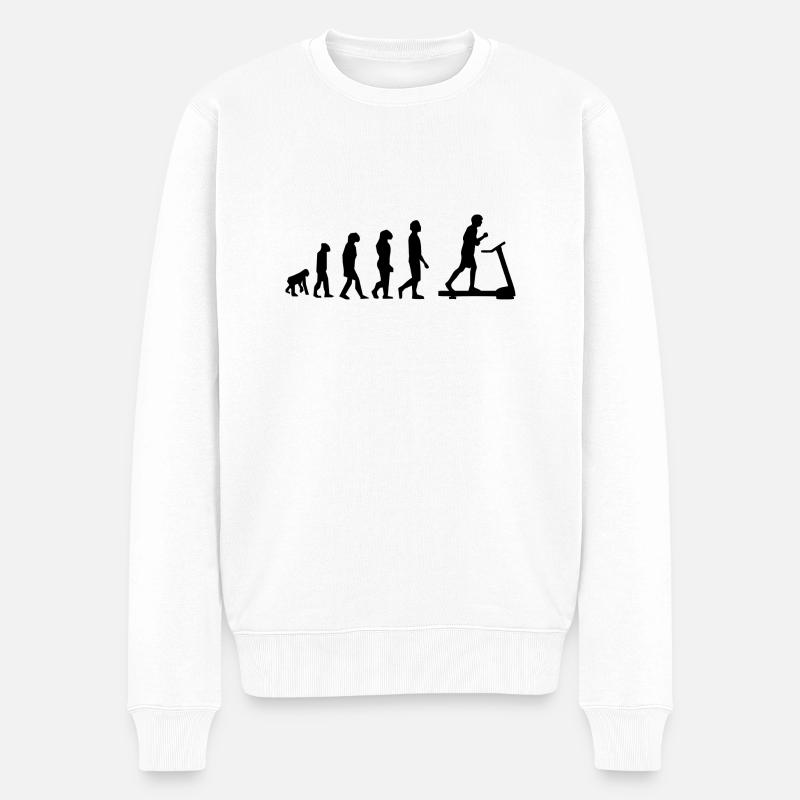 Laufband Evolution - Männer Premium Bio Pullover - Weiß