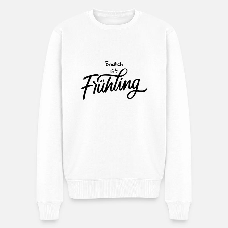 Endlich ist Frühling - Männer Premium Bio Pullover - Weiß