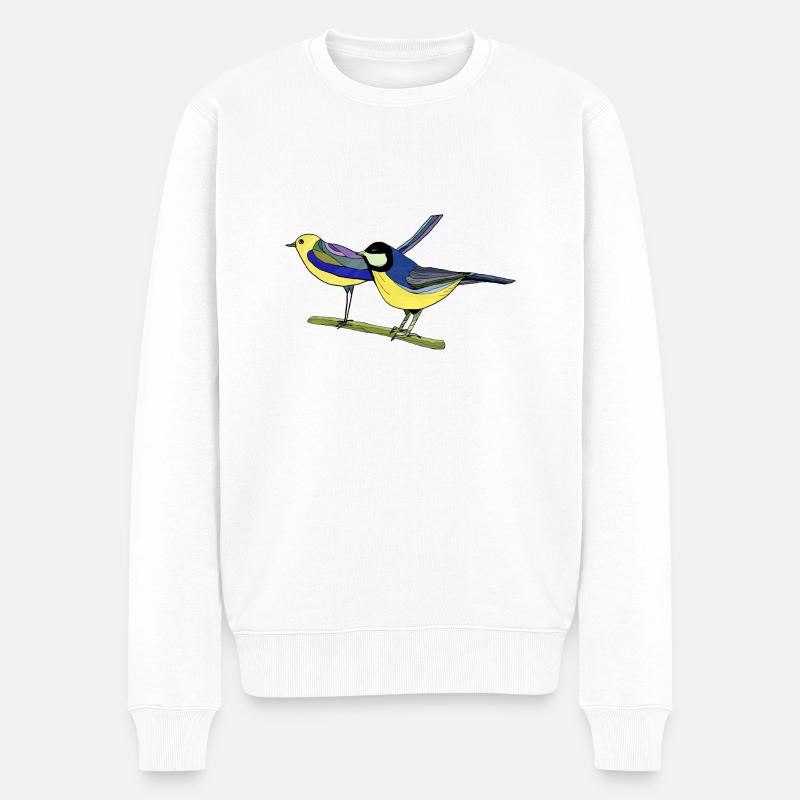 Oiseaux - Pull Premium bio Homme - blanc
