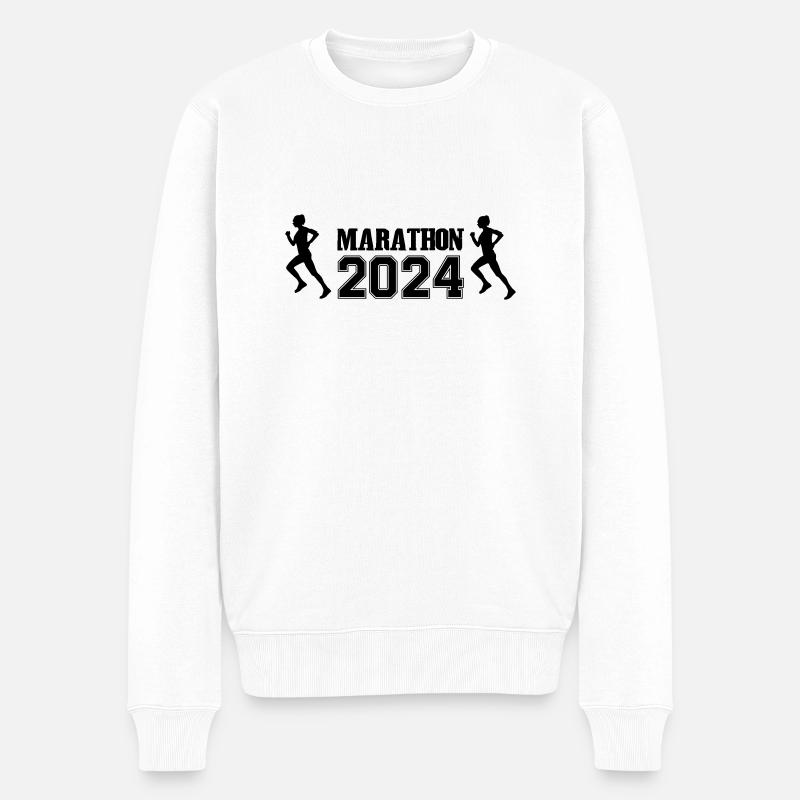 marathon 2024 woman - Männer Premium Bio Pullover - Weiß