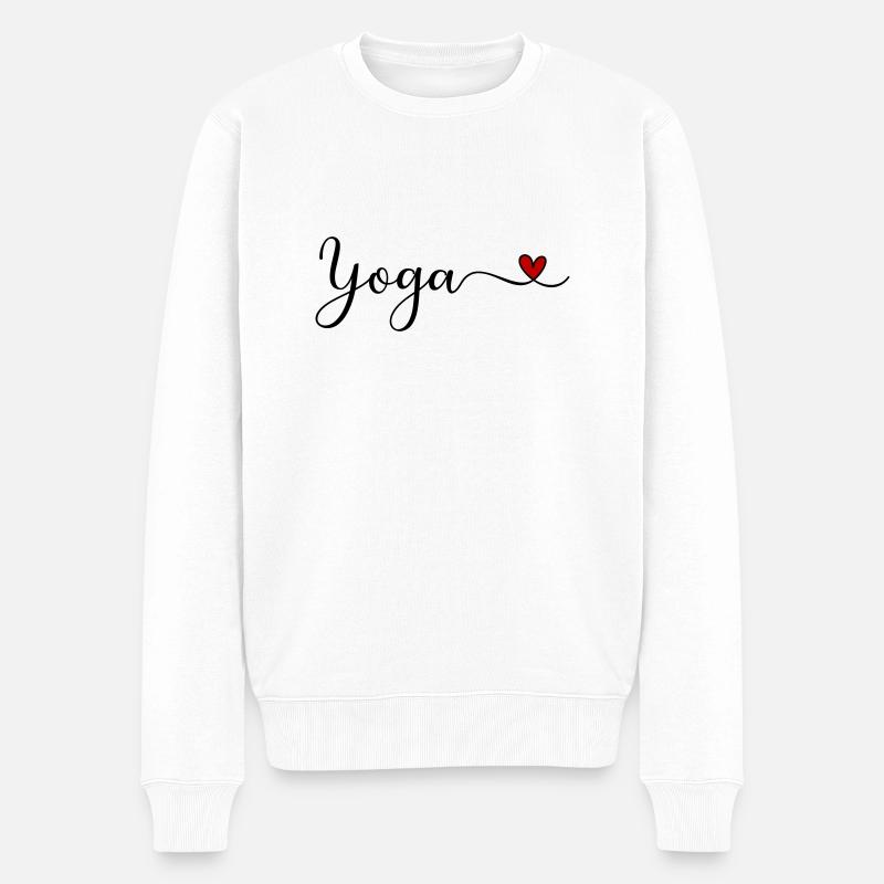 Yoga - Männer Premium Bio Pullover - Weiß