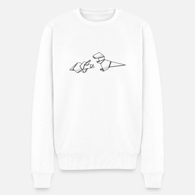 Dino-Freunde - Männer Premium Bio Pullover - Weiß