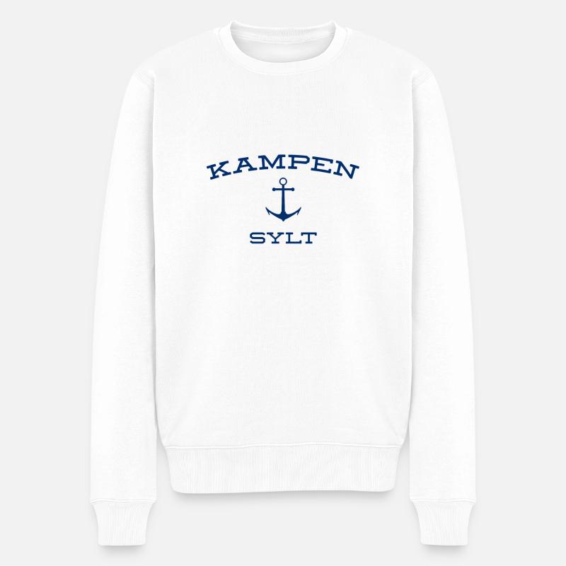 Sylt - Nordsee - Deutschland - Kampen - Insel - Männer Premium Bio Pullover - Weiß