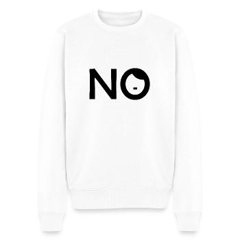 No - Nein zu Rassismus - Antifaschist - Männer Premium Bio Pullover - Weiß - Vorne - Thijin (182cm)