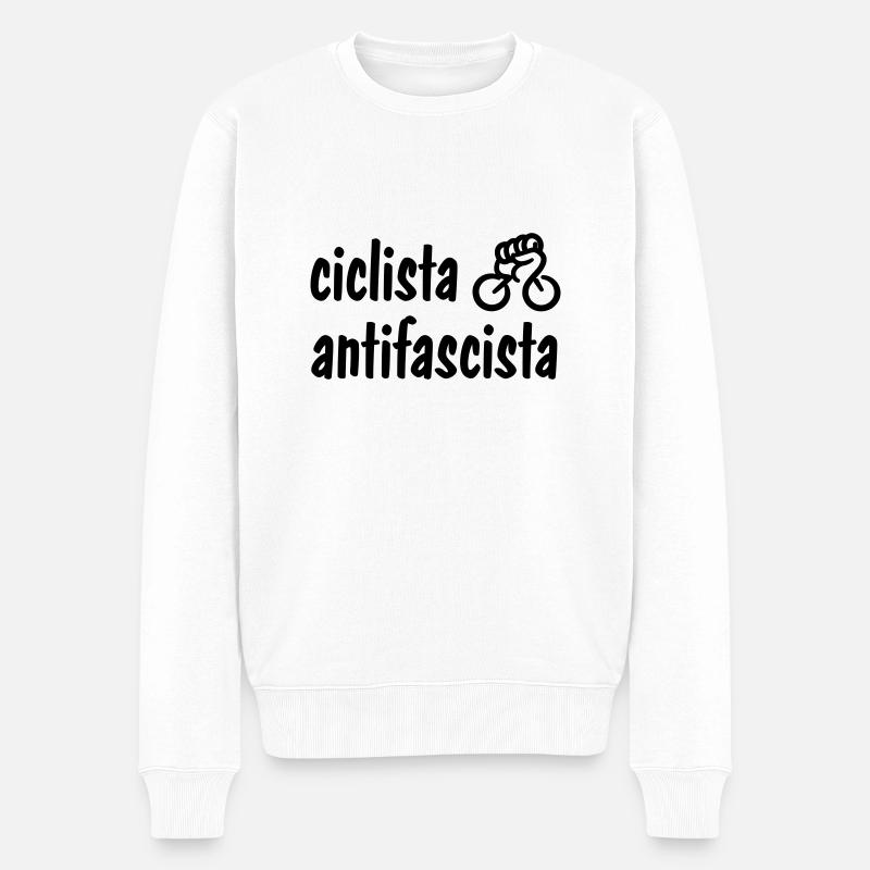 ciclista antifascista - Männer Premium Bio Pullover - Weiß