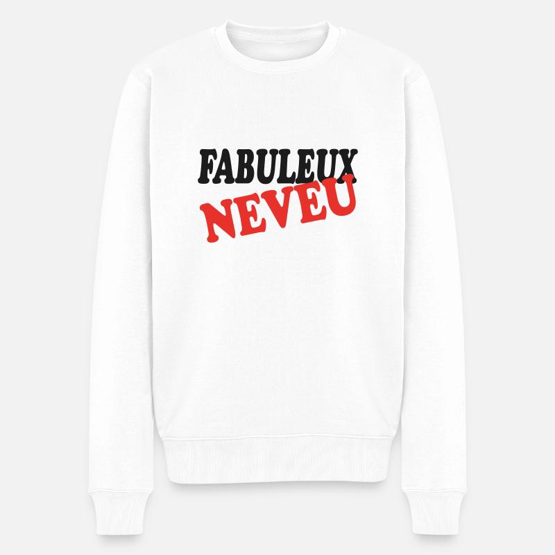 FABELHAFTER NEFFE - Männer Premium Bio Pullover - Weiß