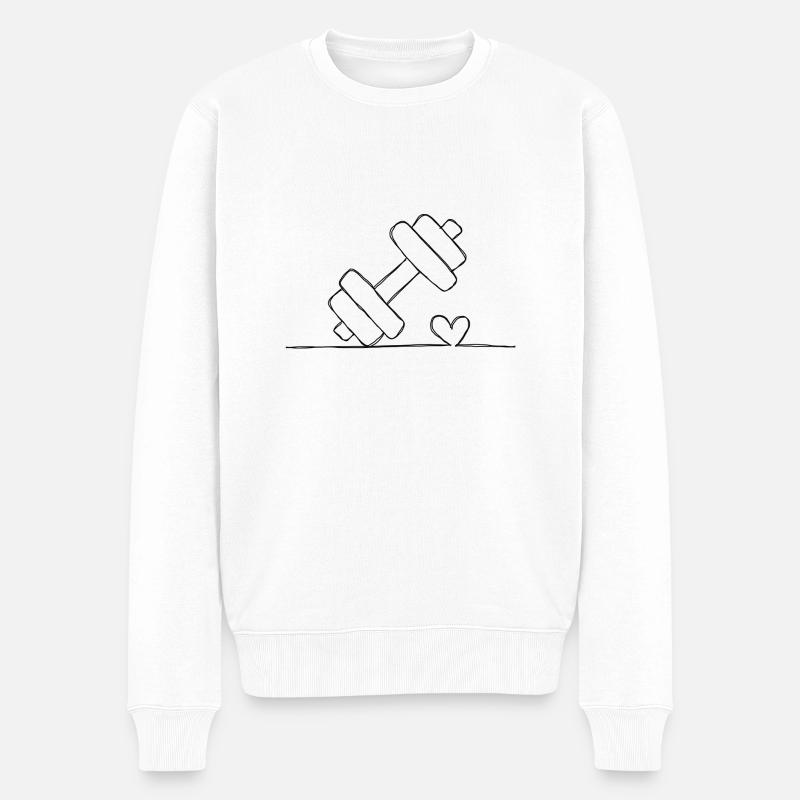 Train Heart - Männer Premium Bio Pullover - Weiß