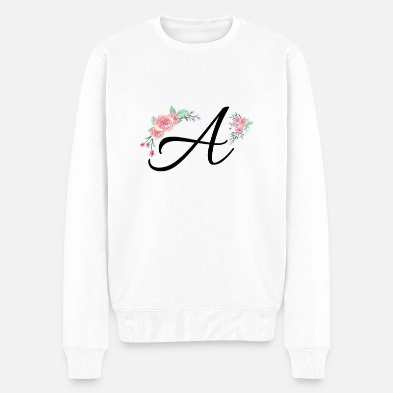 Lettre a fleurs - Pull Premium bio Homme - blanc