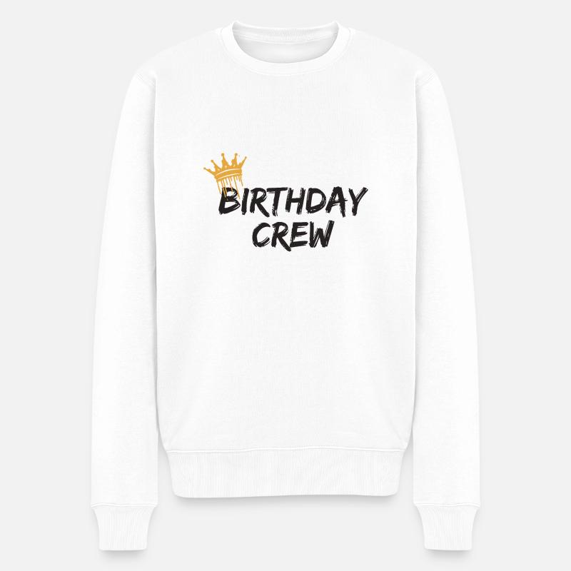 Birthday Crew - Männer Premium Bio Pullover - Weiß
