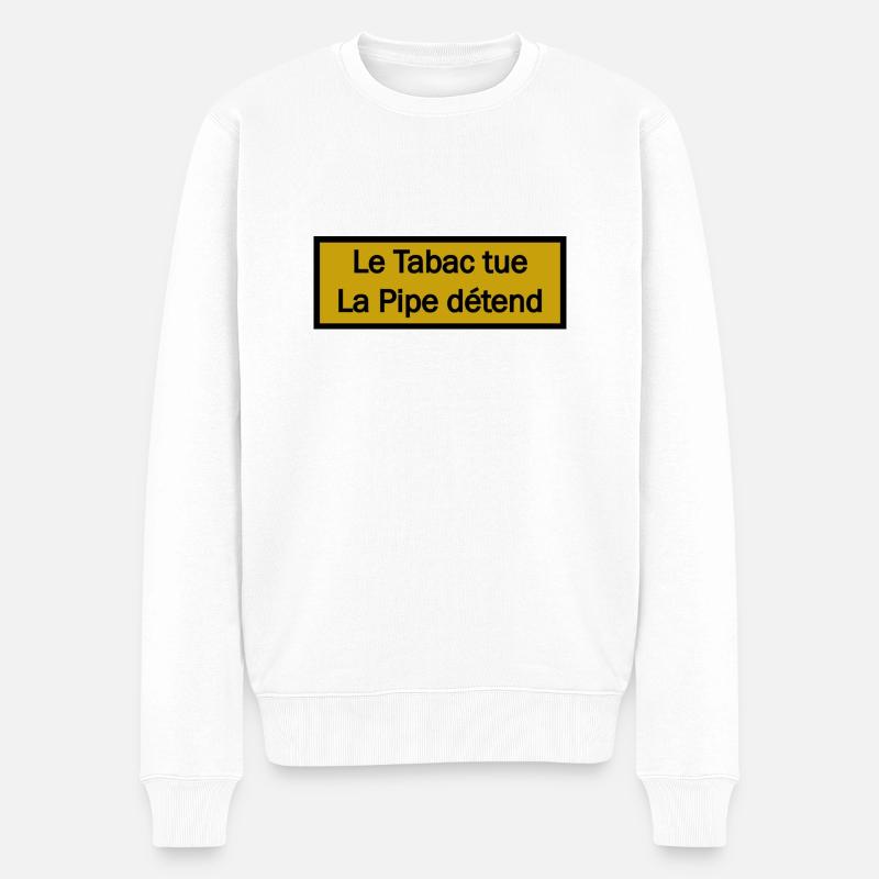La Pipe détend - Männer Premium Bio Pullover - Weiß