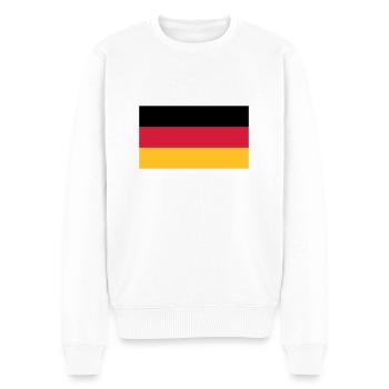 Deutschlandfahne Schwarz Rot Gold - Männer Premium Bio Pullover - Weiß - Vorne - Thijin (182cm)