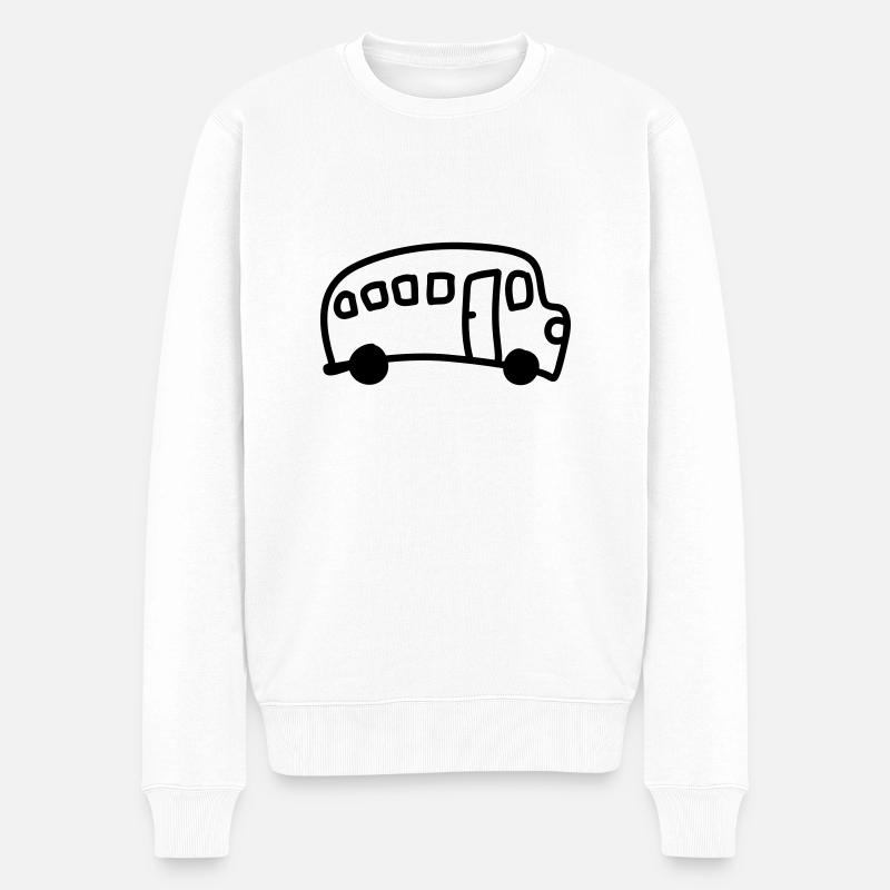 Bus - Ligne - Pull Premium bio Homme - blanc