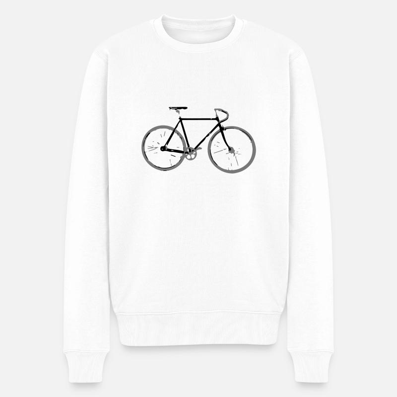 Rennrad - Männer Premium Bio Pullover - Weiß