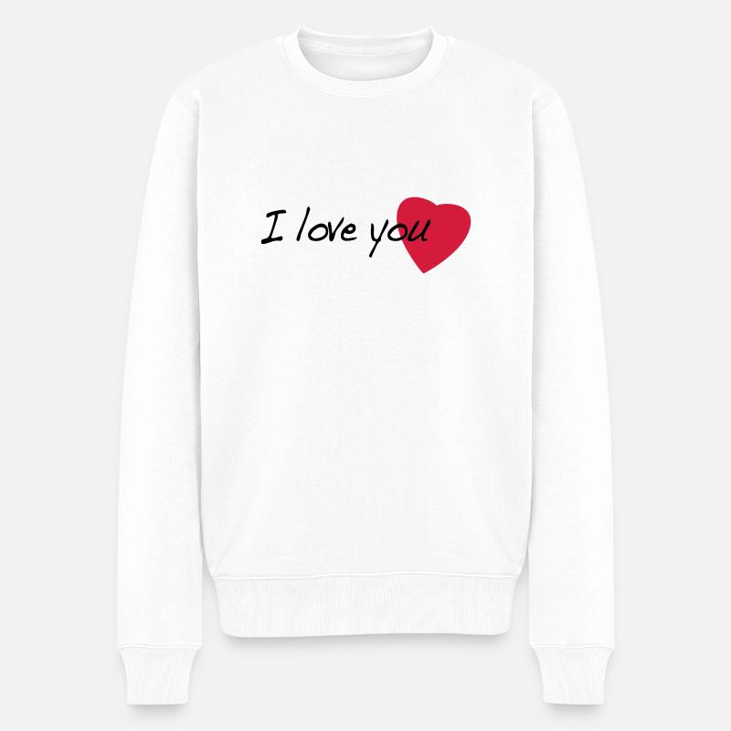 i_love_you - Männer Premium Bio Pullover - Weiß