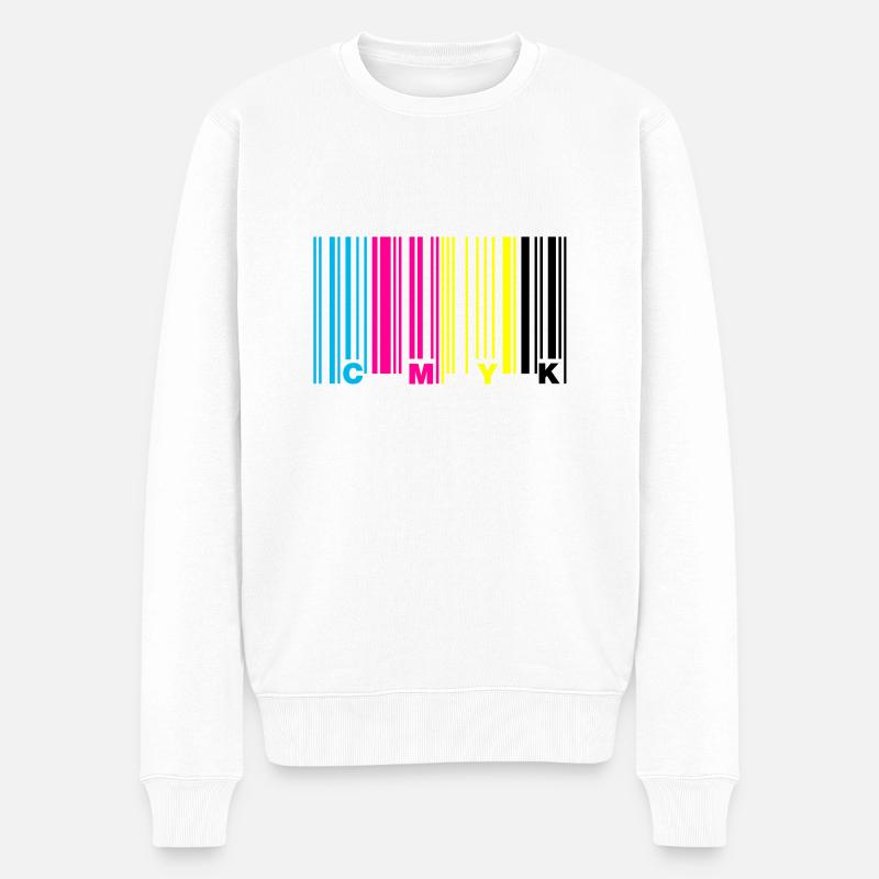 cmyk barcode - Männer Premium Bio Pullover - Weiß