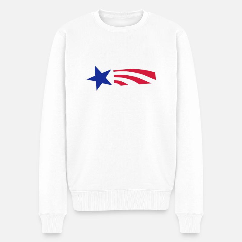 Star and Stripes - Männer Premium Bio Pullover - Weiß