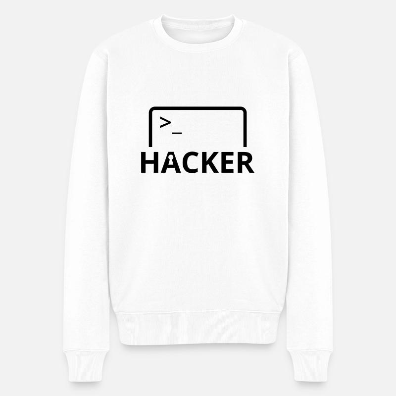 Hacker computer scientist computer programmer - Men's Premium Organic Jumper - white