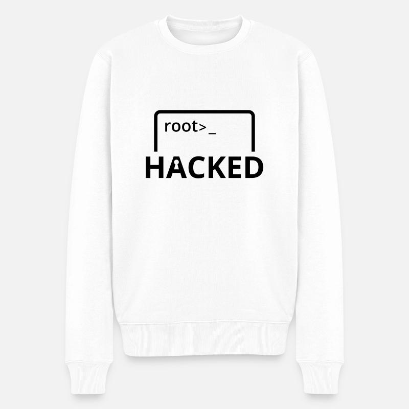 Hacked Hacker programmeur informatique - Pull Premium bio Homme - blanc