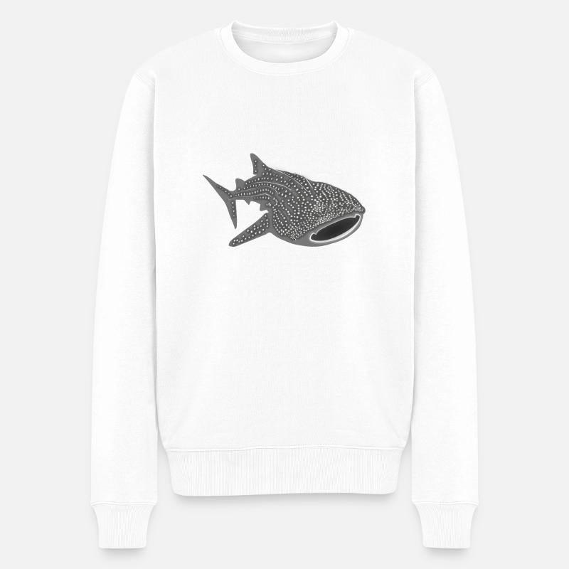 walhai wal hai fisch whale shark taucher tauchen - Männer Premium Bio Pullover - Weiß