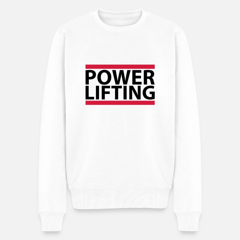 Powerlifting - Männer Premium Bio Pullover - Weiß
