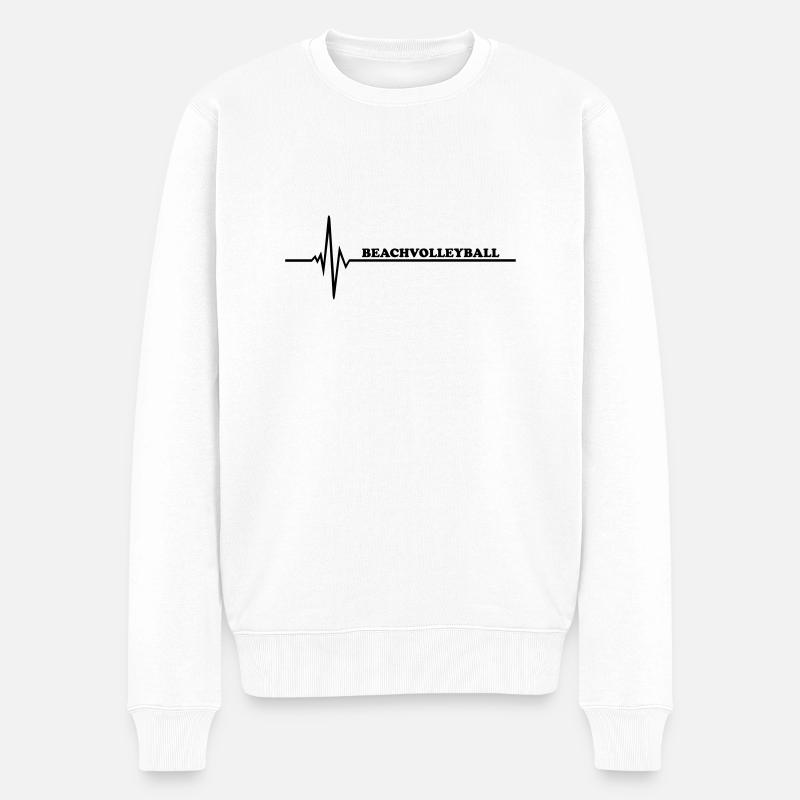Beachvolleyball - Männer Premium Bio Pullover - Weiß
