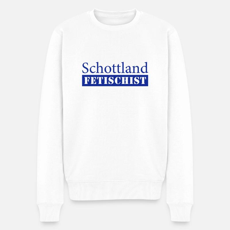 Schottland Fetischist - Männer Premium Bio Pullover - Weiß