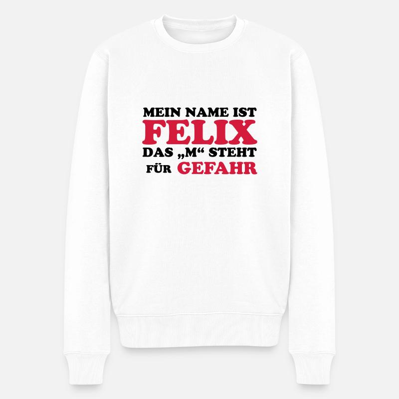 Felix risque "M" - Pull Premium bio Homme - blanc