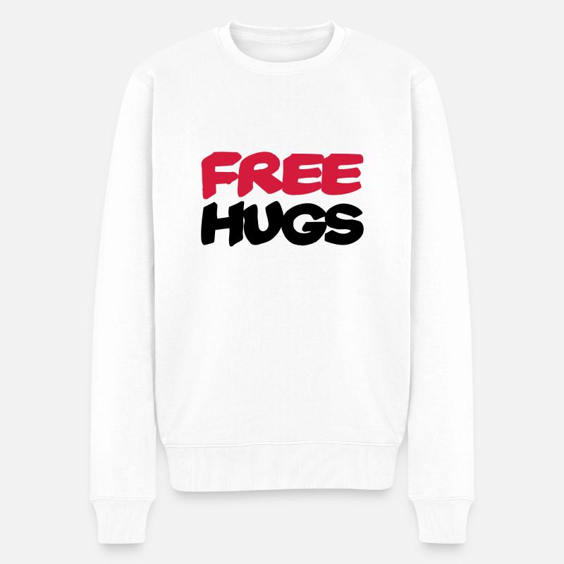 Free hugs - Pull Premium bio Homme - blanc
