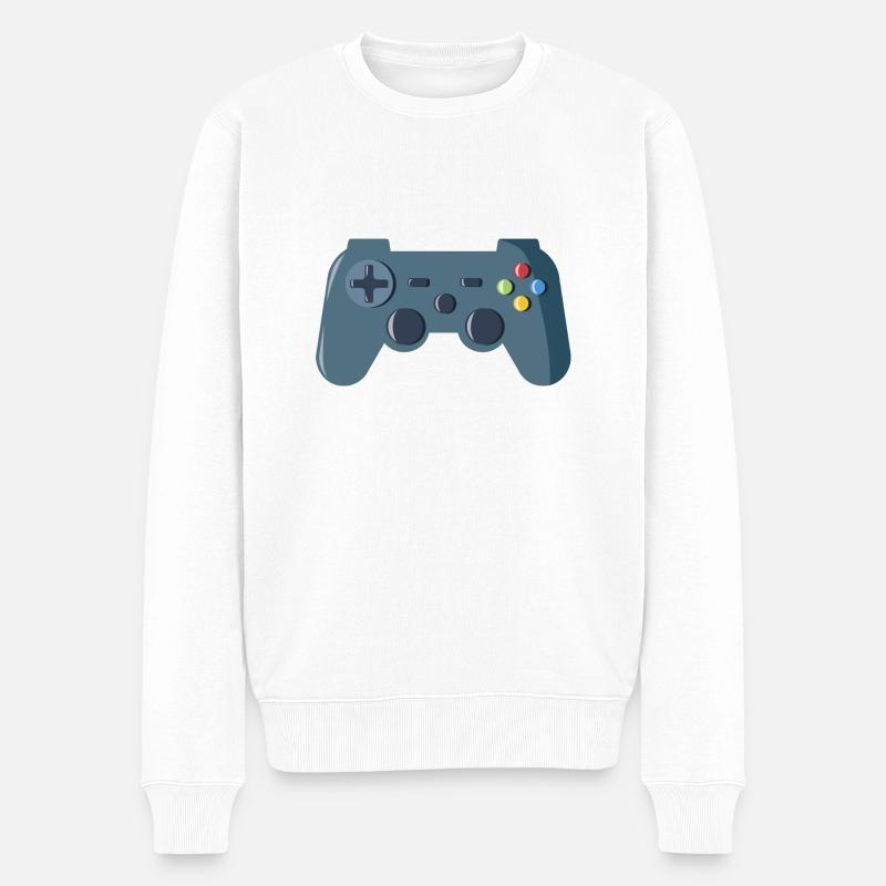 Gaming Controller - Männer Premium Bio Pullover - Weiß