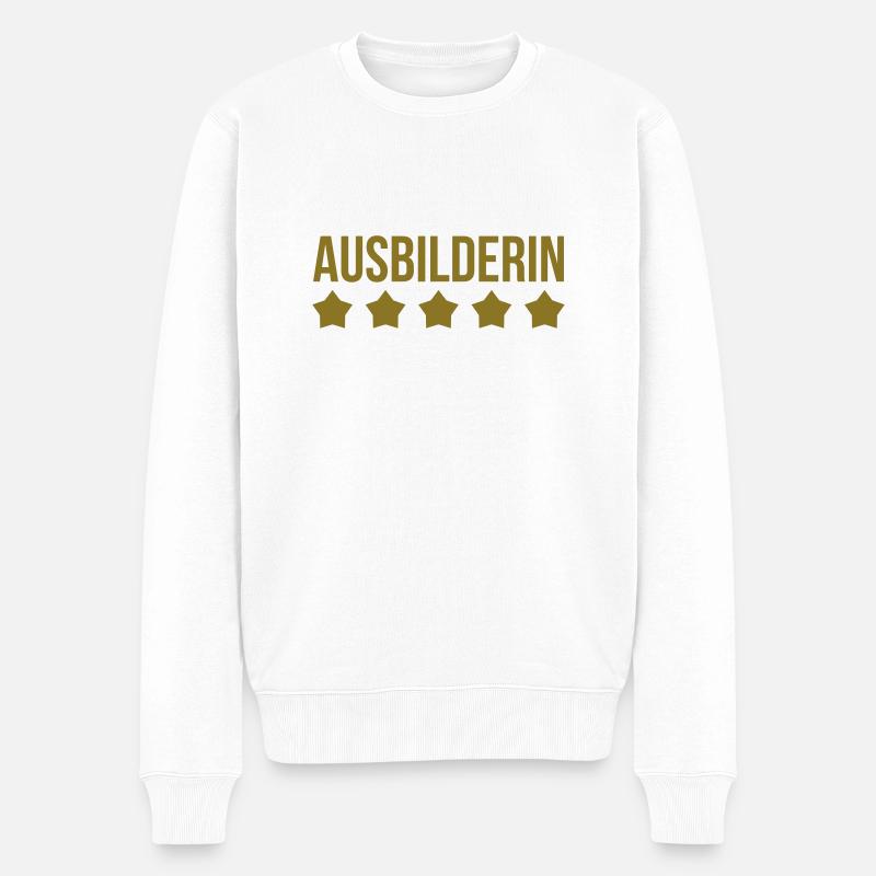 Ausbilder / Ausbilderin / Gestalter / Trainer - Männer Premium Bio Pullover - Weiß