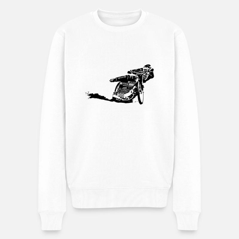 Speedway Driver - Männer Premium Bio Pullover - Weiß