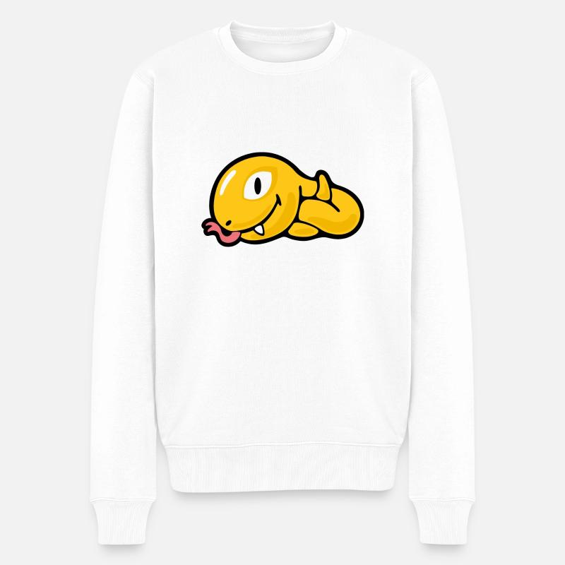 Smiley Snake - Männer Premium Bio Pullover - Weiß