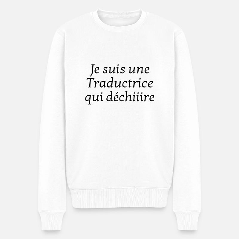 traducteur / traduction / traductrice / traduire - Pull Premium bio Homme - blanc